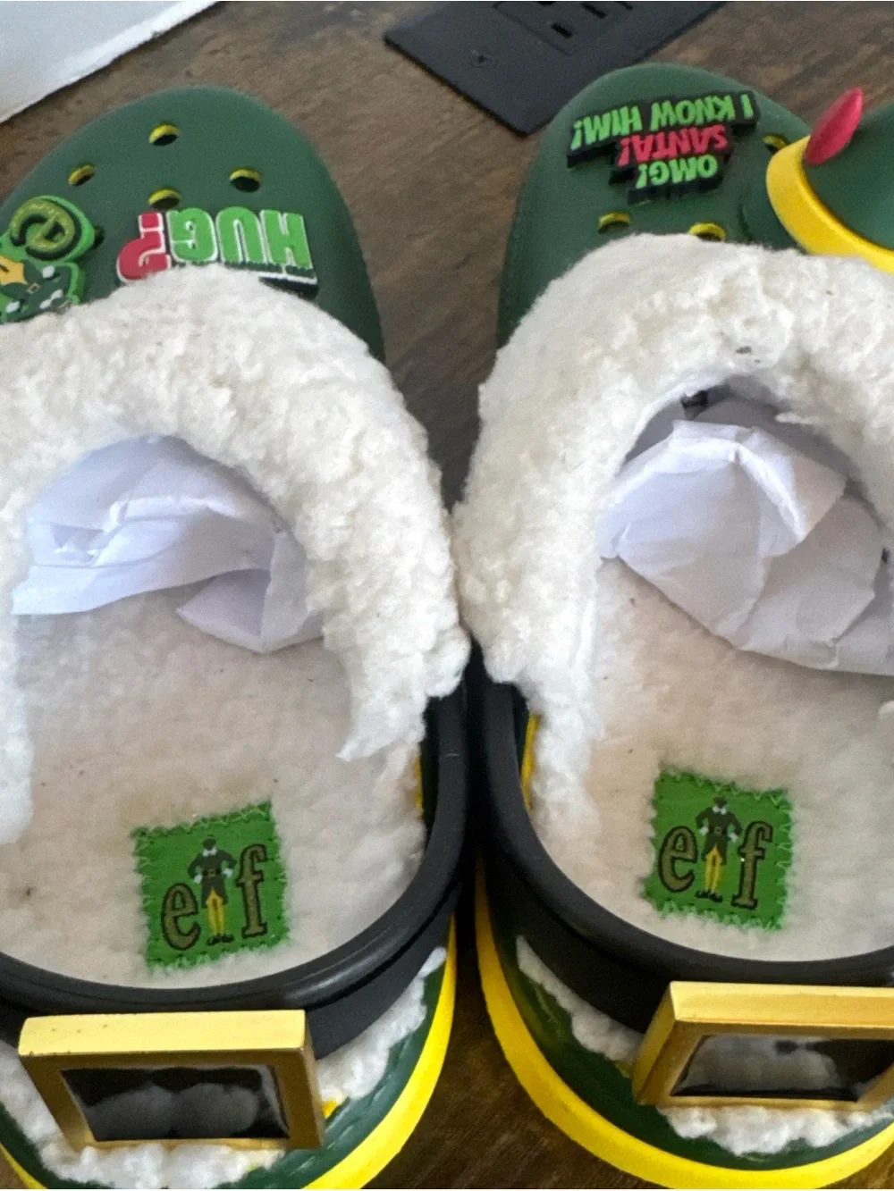 Buddy The Elf × Crocs Lined Clogs Kids Size 12 Christmas New READ